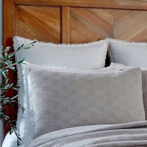 Southern Living King Duvet Cover Simplicity Collection Gray Matelasse Waffle NWT